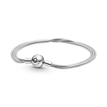 Image of Pandora Icons Multi snake chain sterling silver bracelet, 16