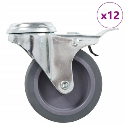 Image of vidaXL 12 pcs Bolt Hole Swivel Casters 75 mm