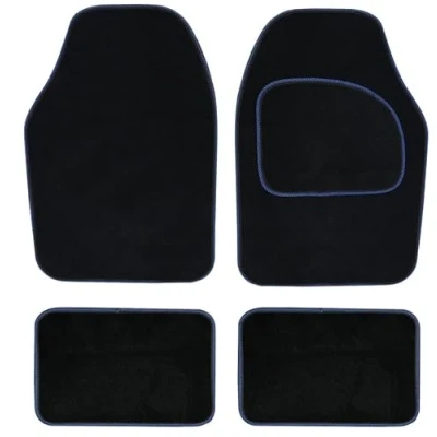 Image of Blue Car Mat Set Race Carpet Universal Fit 4 Piece Anti Slip Back