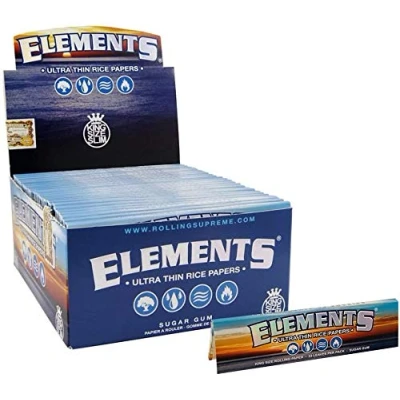 Image of Elements 2 x King Size Ultra Thim Slim Rice Rolling Papers 5 Booklets