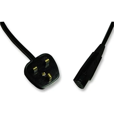Image of Pro Elec PELR0005 13A UK Plug to IEC C13 Power Cable, 1 m Black