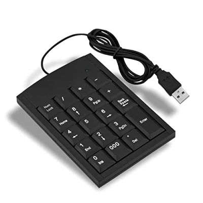 Image of cigemay Mini USB Numeric Keypad,Portable Anti fall Ultra thin Number Keyboard Keypad with Cable for All Kinds of Laptops, Desktop Computers, etc.