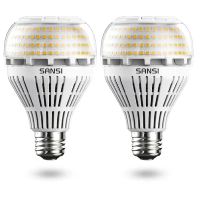 Image of SANSI 22W Bright LED Light Bulbs, 200W Incandescent Bulbs Equivalent, E27 Edison Screw in 3000Lumens, 3000K Warm White for Home Lighting Pack of 2
