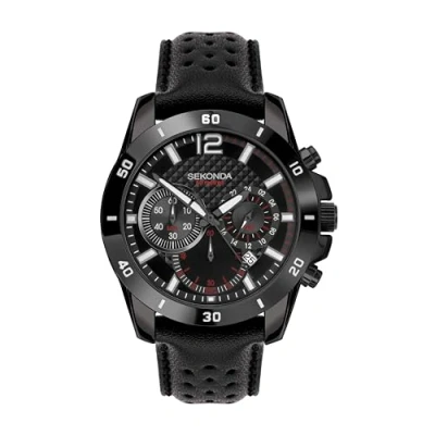 Image of Sekonda Men&#039;s Analog Japanese Quartz Watch with Leather Strap 30190