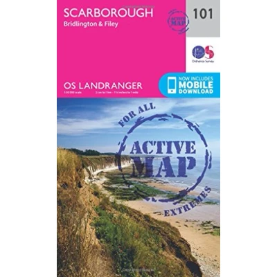 Image of Landranger Active 101 Scarborough, Bridlington &amp; Filey Map With Digital Version