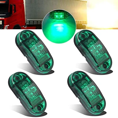 Image of 4pcs 12 24V Green Side marker Lights Indicator of Position Lamp Front Rear Light 6000K Waterproof Universal for Car Trailer Truck Caravan Van Lorry Motorcycle