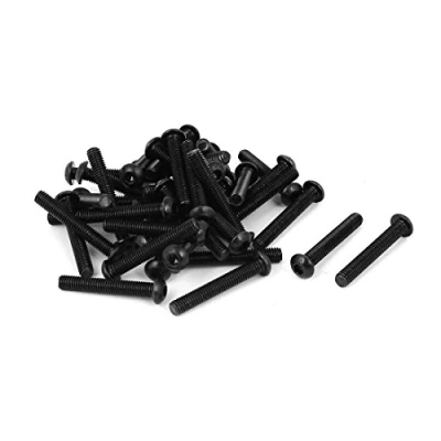Image of Sourcingmap M6 x 40mm Alloy Steel Hex Socket Button Head Machine Screws Black 40 Pcs