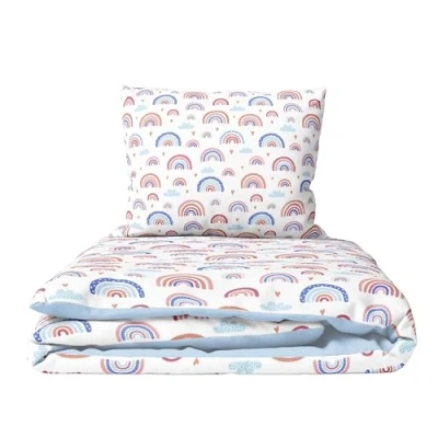 Image of Baby Comfort 2 Piece Duvet Cover &amp; Pillowcase 80x70 cm Set for Crib, Cradle or Pram (Rainbow)
