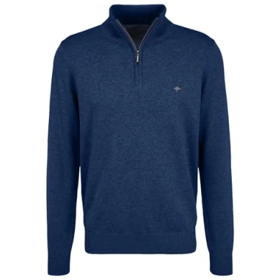 Image of FYNCH HATTON Men`s 1/4 Zip Jumper 1213 215 680 Night (as8, Alpha, m, 3X_l, Regular, Night, L)