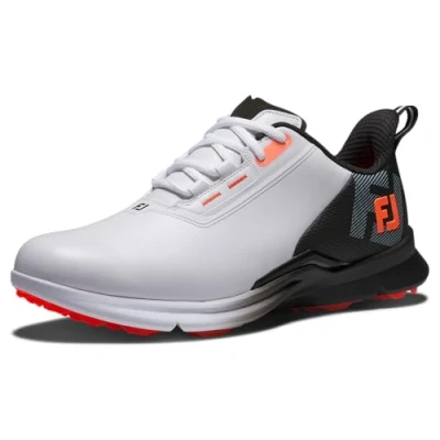 Image of FootJoy Men&#039;s Fuel Golf Shoe, White/Black/Orange, 9.5 UK