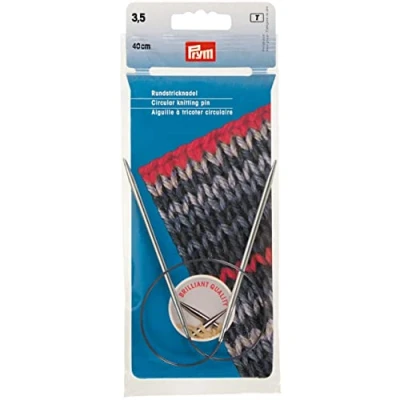 Image of Prym Circular Knitting Needle, Brass, Silver, 3.5 mm