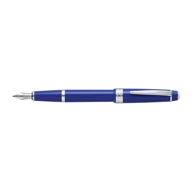 Image of CROSS Bailey Light Click Off Cap Plastic Fountain Pen with Resin Finish, Fine Fountain, includes Premium Gift Box and Black Cartridge, 1 Pack, Polished Blue