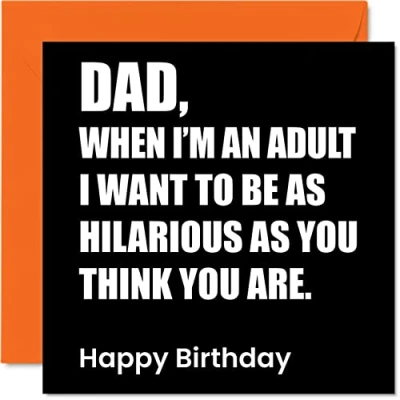 Image of Funny Happy Birthday Cards for Dad Hilarious As You Joke Card from Son Daughter, Father Gifts, 145mm x Banter Greeting Gift Daddy Papa