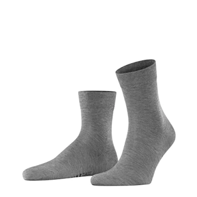 Image of FALKE Men&#039;s Tiago M Sso Fil D&#039;Écosse Cotton Plain 1 Pair Socks, Grey Steel Melange 3165, 8.5 9.5