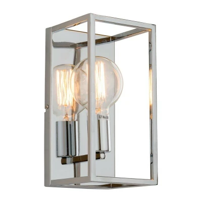 Image of Italux Lighting Industrial and Retro Wall Lamp Chrome 1 Light, E27