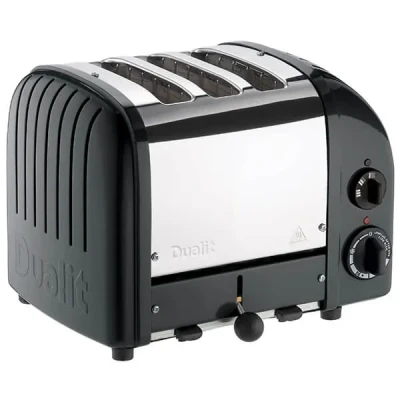 Image of Dualit Classic Vario AWS Black 3 Slot Toaster With FREE Gift