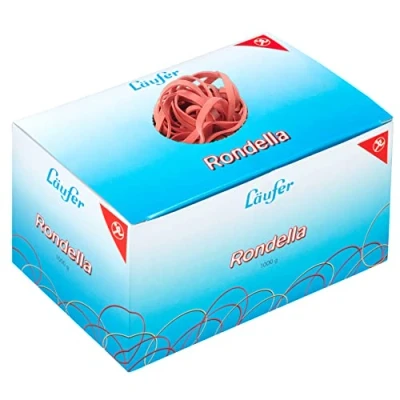 Image of Läufer 51641 Rondella Rubber Bands 150 x 4 mm Diameter 100 Wide Rings 1 kg Box Red
