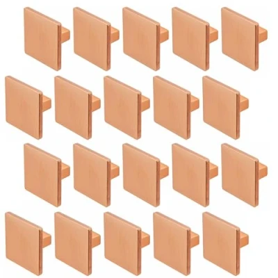Image of Decoranddecor Calla Square Cabinet Knob Door Pull Handle Kitchen Cupboard Furniture Drawer (20 Pack, Matt Rose)