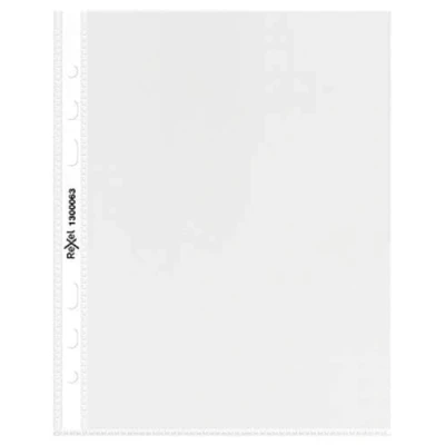 Image of Rexel Quality A5 Punched Pockets, Glass Clear, Pack of 100, 1300063