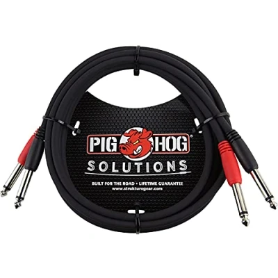 Image of Pig Hog PD 21406 Dual 1/4&quot; Mono (Male) Cable, 6 Feet