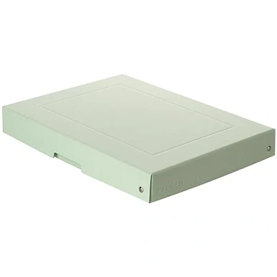 Image of FALKEN Original PureBox Pastel Made in Germany 40 mm High DIN A4 Green Storage Box with Lid of Sturdy Cardboard Vegan Gift Transport All Purpose