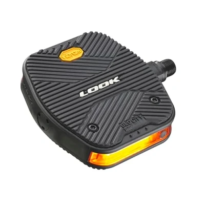Image of LOOK Cycle Geo City Vision Grip Bicycle Pedals Flat 4 LED Lights Slip Proof Safety Innovative Activ Rubber Premium Urban Bike Pedal