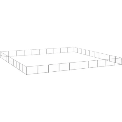 Image of vidaXL Dog Kennel Silver 100 m² Steel