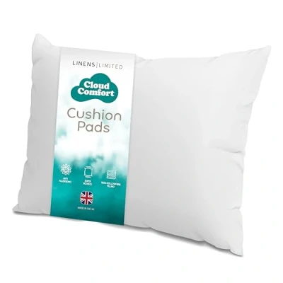 Image of Linens Limited Cushion Insert 40cm x 60cm, Made in the UK, Soft and Plump, Non Allergenic Sofa Pad, Easy to Clean, Small Inner, Perfectly Fits Covers (White)