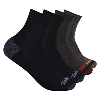 Image of Timberland Men&#039;s Pack of 4 Semi padded Quarters Socks Room, multicoloured, One Size UK