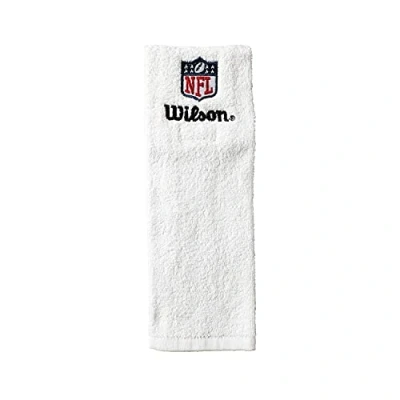 Image of Wilson Football Towel NFL FIELD TOWEL, Cotton, With Velcro, White