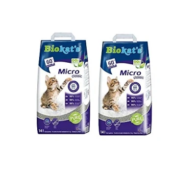 Image of Biokat Micro Classic Cat Litter 28L Unscented Antibacterial Disposable And Hypoallergenic Hygiene Pure Fibres Particles