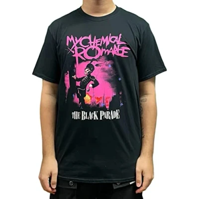 Image of Paradiso Clothing MY Chemical Romance Parade Ringer Print Tshirt, Women&#039;s, Size: Large, Black