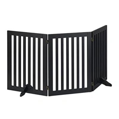 Image of Relaxdays Tall Safety Gate for Kids &amp; Pets, with Feet and Floor Protectors, Free Standing Barrier, 70 x 154 cm, Black