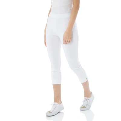 Image of Roman Petite Womens Cropped Stretch Trouser White Size 18 UK
