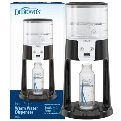 Image of Dr. Brown&#039;s Insta Prep Warm Water Dispenser to Instantly Prepare Baby’s Formula Bottle,Large Capacity Glass Tank with 3 Temperature Settings,Black