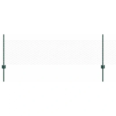 Image of vidaXL Hexagonal Garden Fence Set of 2 Green Powder Coated Steel