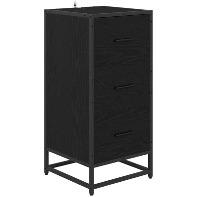 Image of vidaXL Sideboard Black oak 35.5 x 35 76 cm Engineered wood