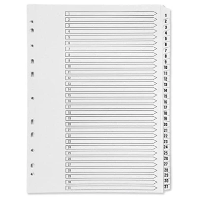 Image of Q Connect 1 31 Index Multi Punched Reinforced Board Clear Tab A4 White KF01936