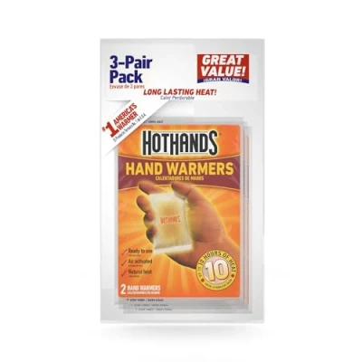 Image of Hothands HH26PDQ Hand Warmers Long Lasting Safe Natural Odorless Air Activated Up to 10 Hours of Heat 3 Pair