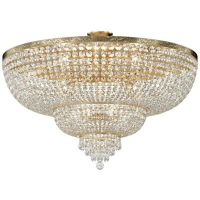 Image of Palace Semi Flush Ceiling Gold Antique &amp; Crystal, 18 Light, E27