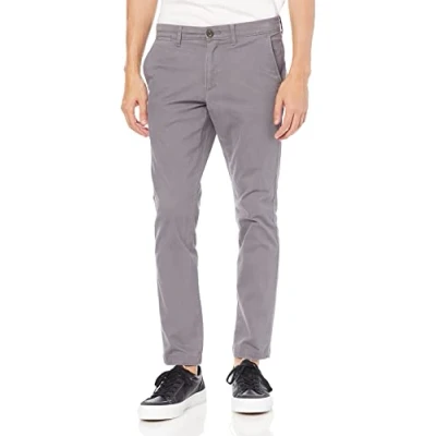 Image of Amazon Essentials Men&#039;s Skinny Fit Casual Stretch Chino Trouser, Dark Grey, 33W / 28L