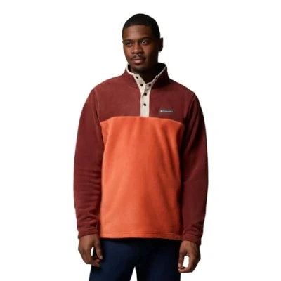 Image of Columbia Men&#039;s Steens Mountain Half Snap 2, Fleece Pull Over, Tuscan/Spice, S