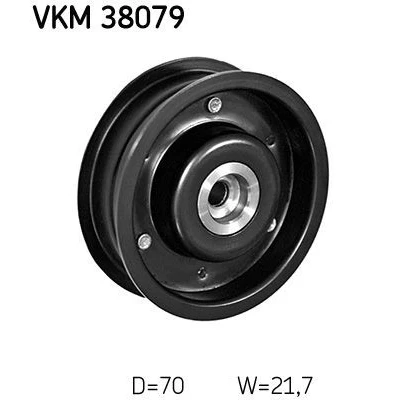 Image of 4862625AA, 68020889AA, 68052717AA, K04862625AA, K68020889AA Idler Pulley SKF VKM 38079 MERCEDES BENZ: CLS Coupe, C Class Saloon, E Saloon