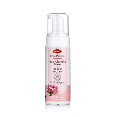 Image of OTACI Gentle Cleansing Foam for Sensitive &amp; All Skin, with Damascus Rose and Organic Aloe Vera, Naturally Vegan