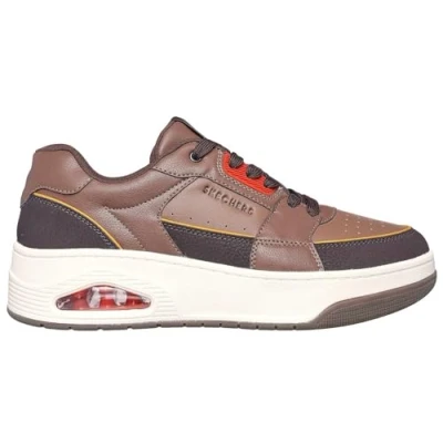 Image of Skechers Men&#039;s Uno Court Low Post Trainers, Brown, 10 UK