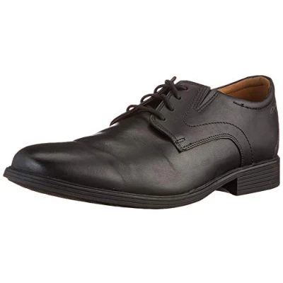 Image of Clarks Men&#039;s Whiddon Derby, Black Leather, 12 UK