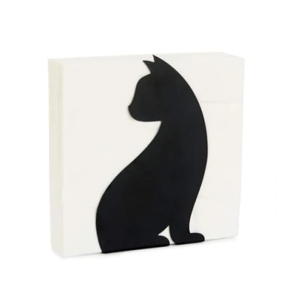 Image of Balvi Feline Napkin Holder Black Suitable for Various Sizes and Shapes Metal