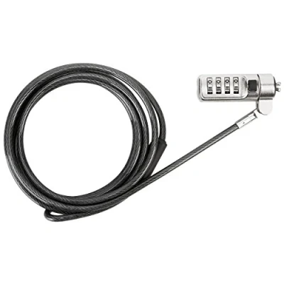 Image of Targus DEFCON Trapezoid Serialised Combination Cable Lock for Laptop Computer and Desktop Security (ASP66GLX S)