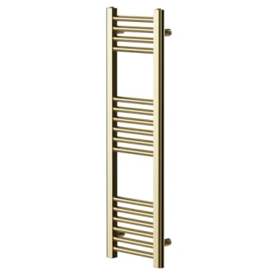 Image of Pizarro Brushed Brass 1000mm x 300mm Straight Heated Towel Rail