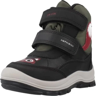 Image of Geox Baby FLANFIL BOY B ABX Snow Boot, Black/DK Green, 4 UK Child